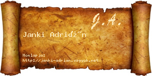 Janki Adrián névjegykártya